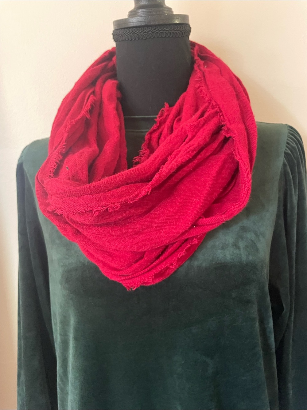 Red Scarf - Women's Accessory - Picture 2 of 3